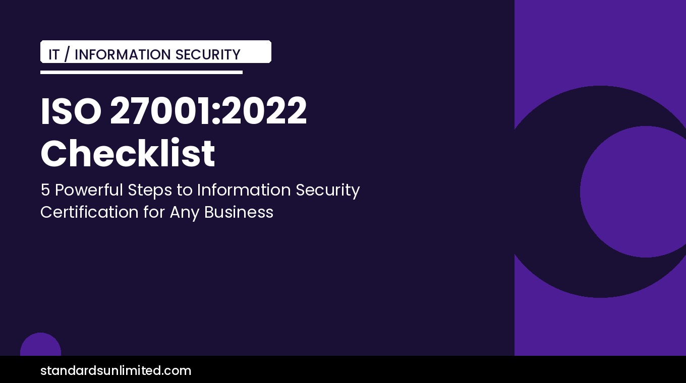 ISO 27001:2022 checklist 5 steps to information security certification
