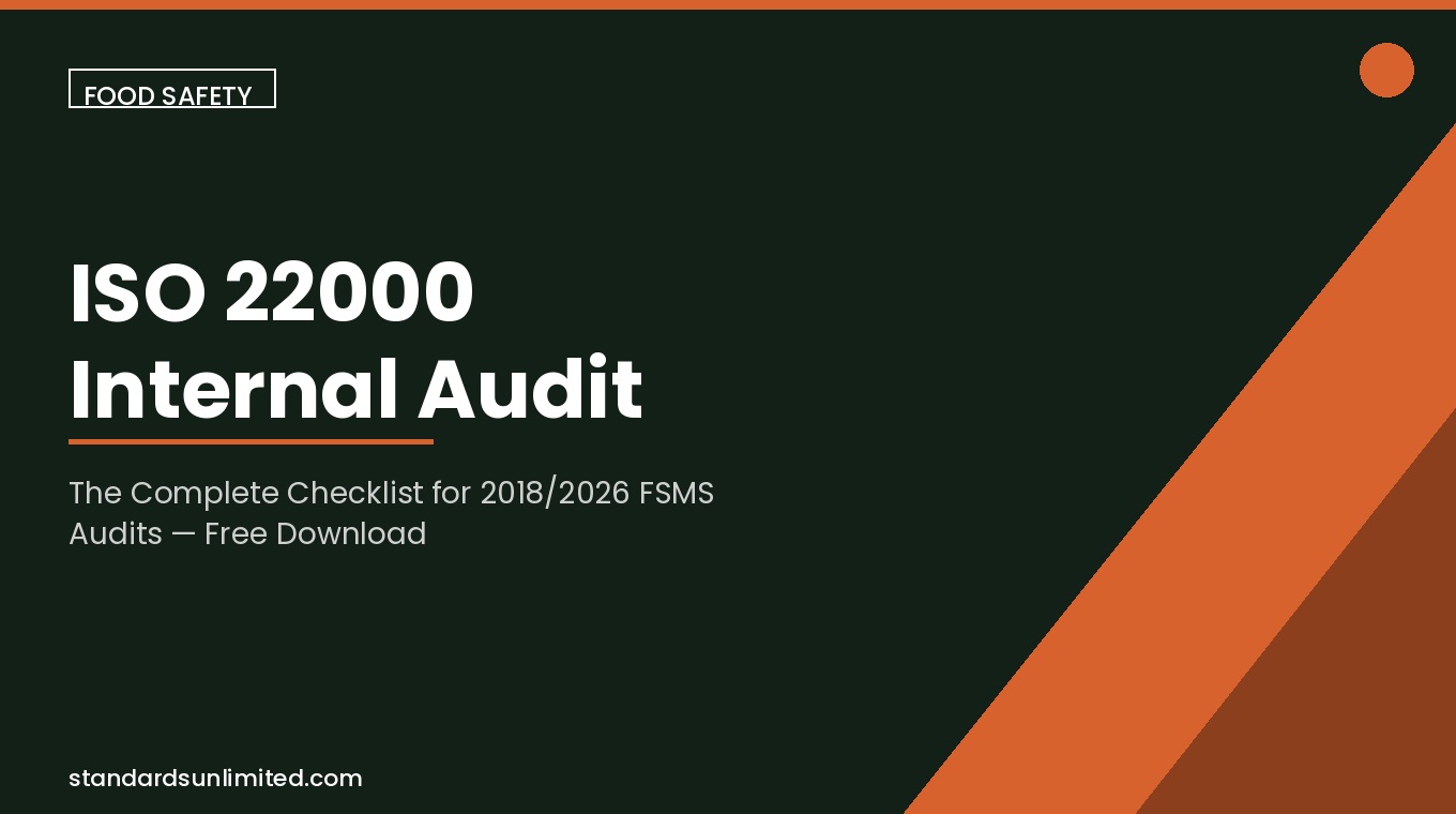 ISO 22000 internal audit checklist for food safety management systems