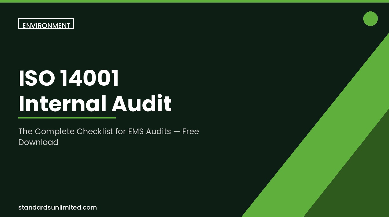 ISO 14001 internal audit checklist for environmental management systems