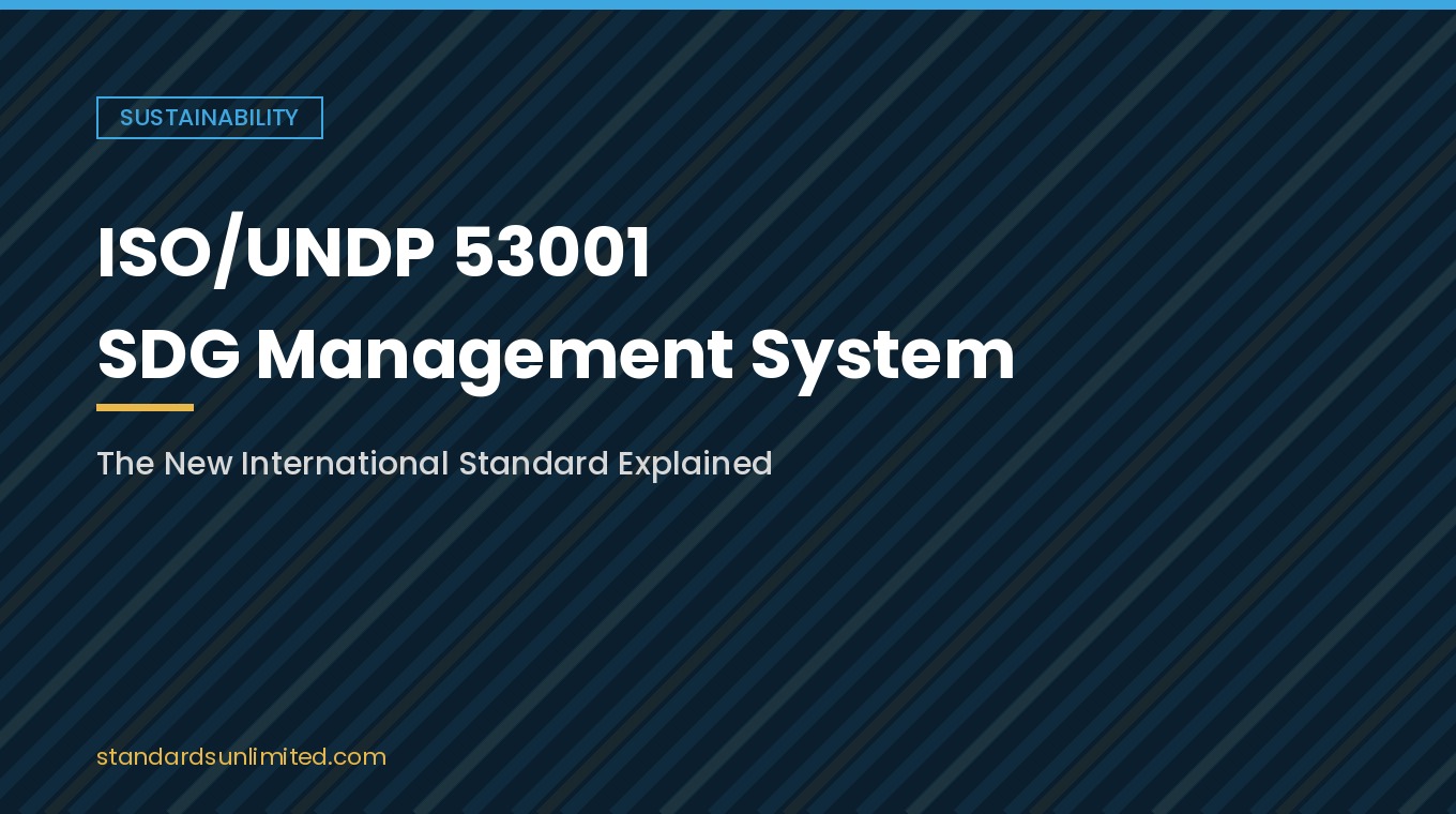 ISO 53001 SDG management system standard from ISO and UNDP